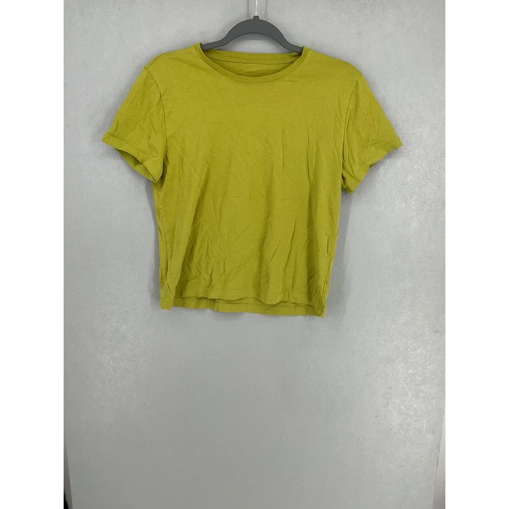 Everlane Womens T-Shirt Organic Cotton Box-Cut Chartreuse Green Small
